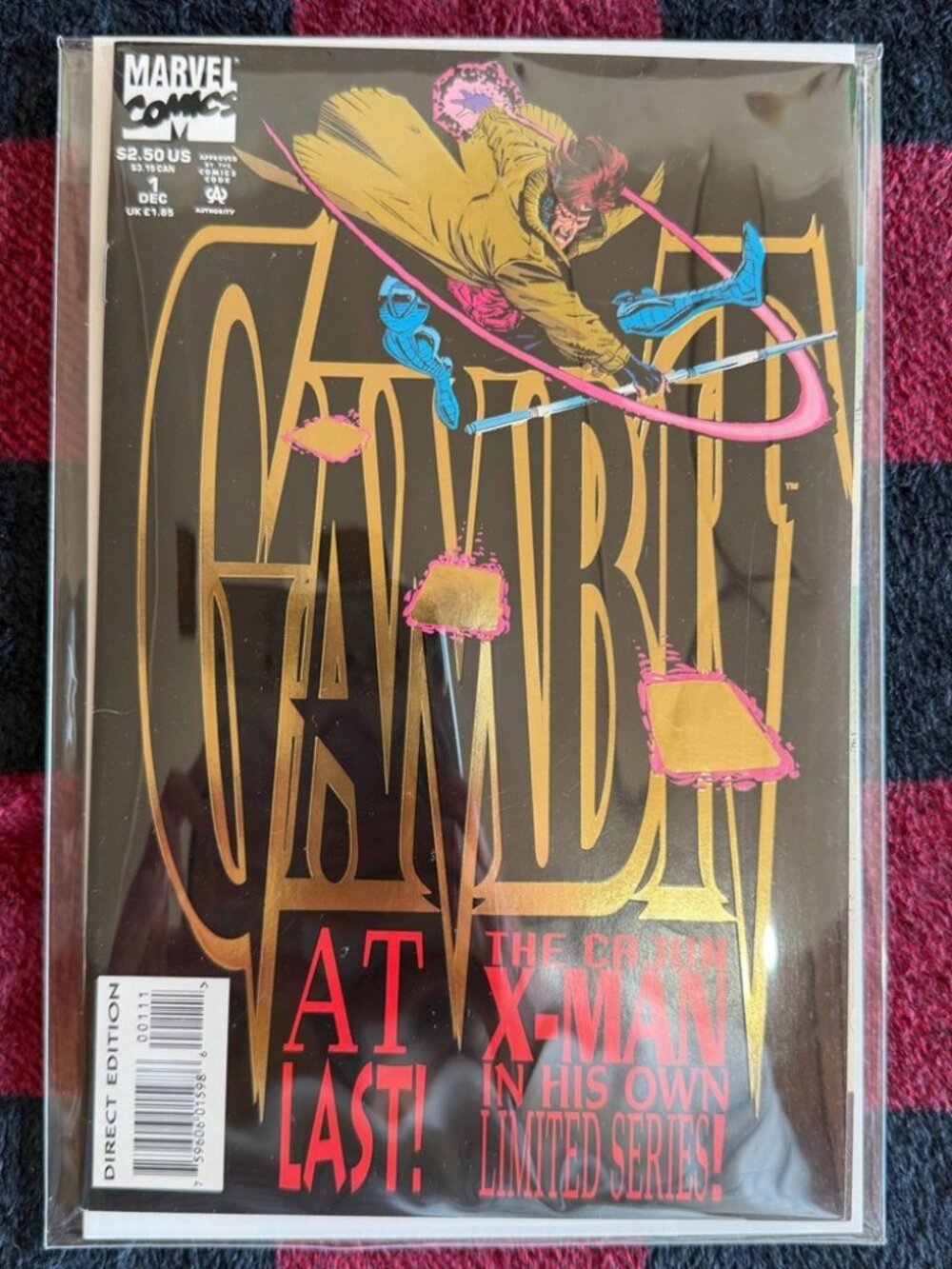 Marvel Gambit Comic Cover with Gold and Pink Accents